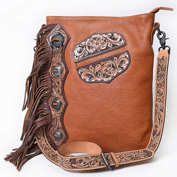 American Darling ADBG465 Chaps Bag Hand Tooled Genuine Leather Women Bag Western Handbag Purse
